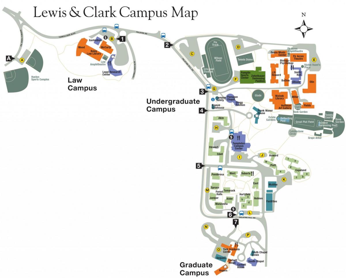 mapa de lewis and clark College