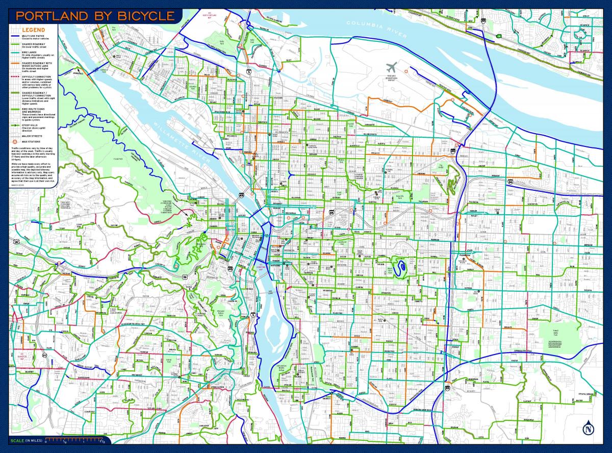 bicicleta de Portland mapa