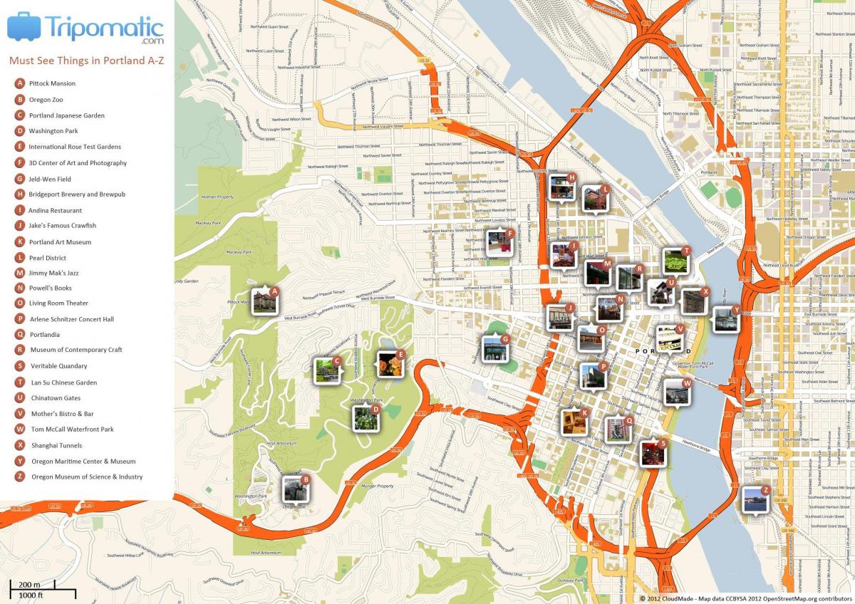 Portland caminar mapa