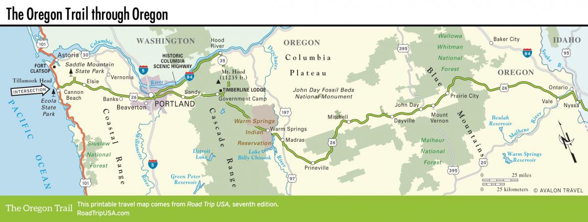 mapa de Portland para esquí de fondo