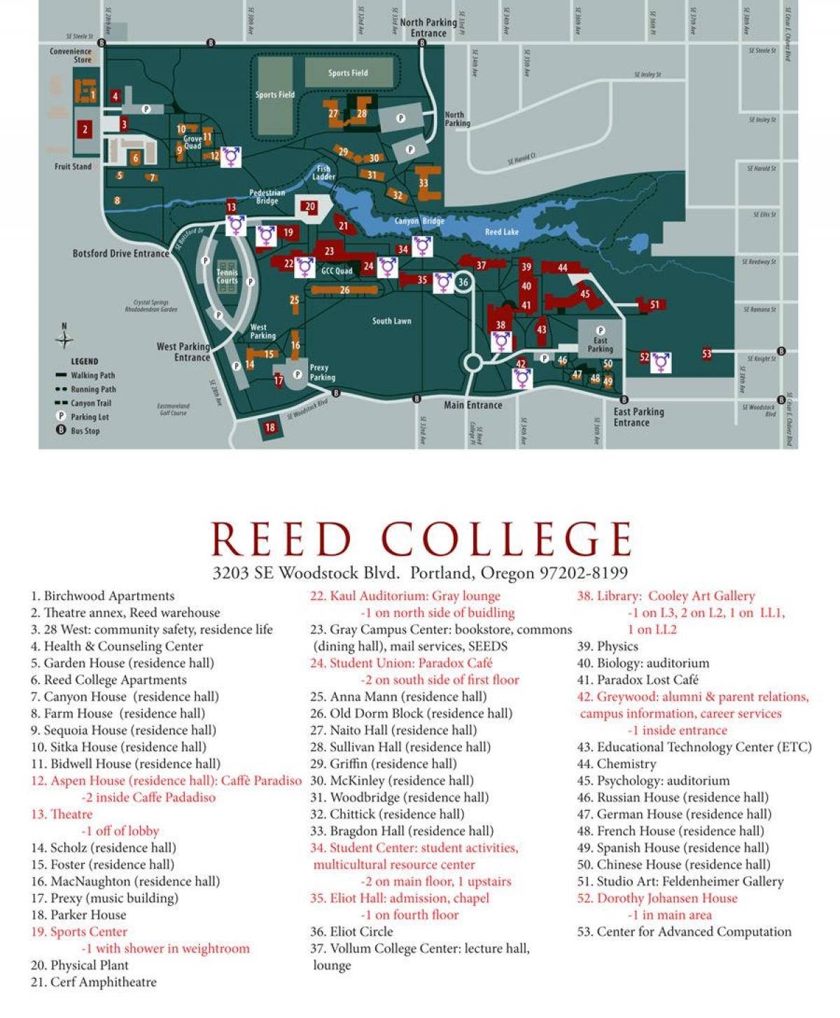 mapa de reed College